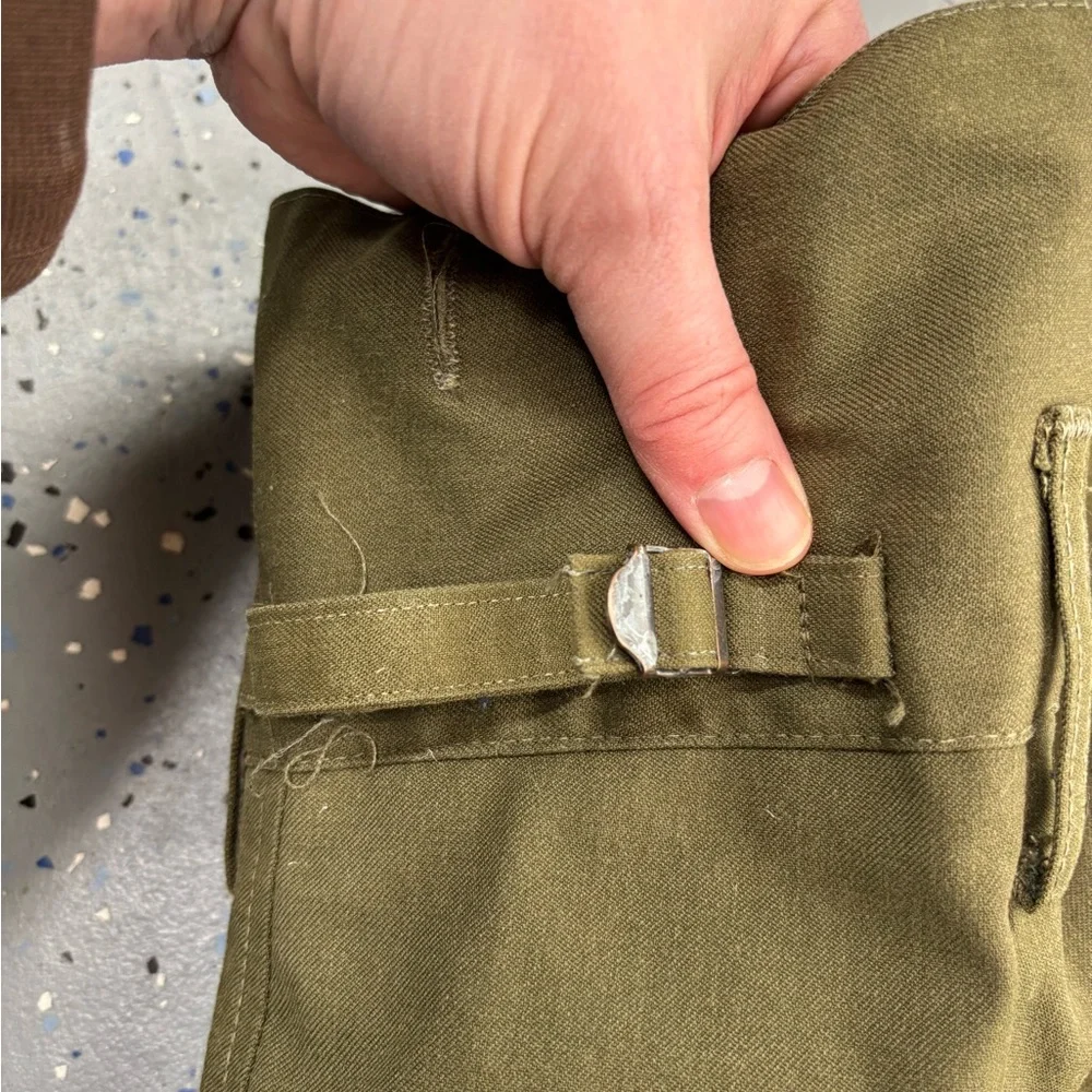 Vintage 80s Czech Army M85 Combat Cargo Pants Khaki Cotton Double Knee XL 40x32